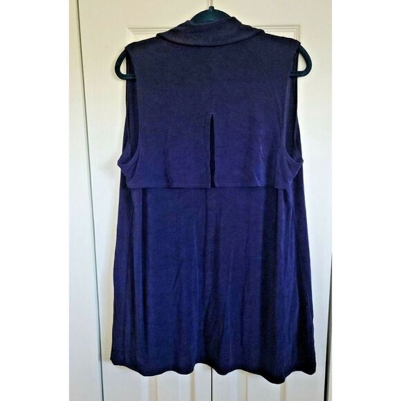 Chico's Travelers 2 L Open Vest Stretch Sleeveless Purple Slinky No Wrinkle - Picture 2 of 6